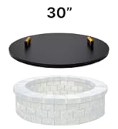 30” Round Fire Pit Lid – Heat Resistant fire Pit Cover Round Metal for Outdoor Fireplace 16 Gauge...