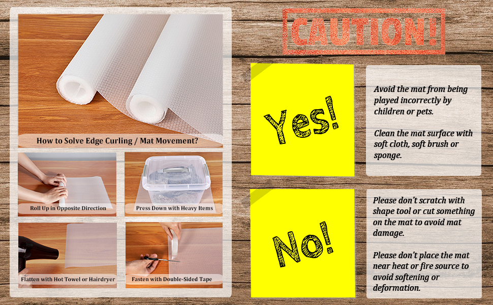 Shelf Liner, Hersvin 23.6"x196.9" NonAdhesive Drawer Liners EVA AntiSlip Kitchen Pantry