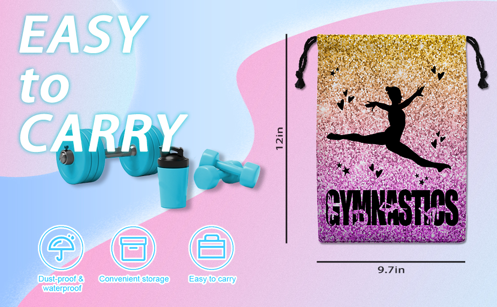 LULYKINI Gymnastics Drawstring Grip Bags Small Drawstring