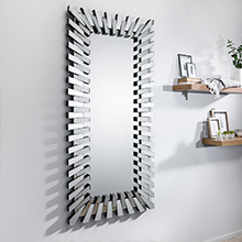 alternate angle view of Starburst large rectangular wall mirror