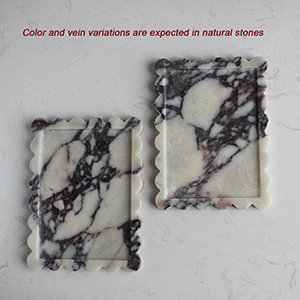 Scalloped marble tray