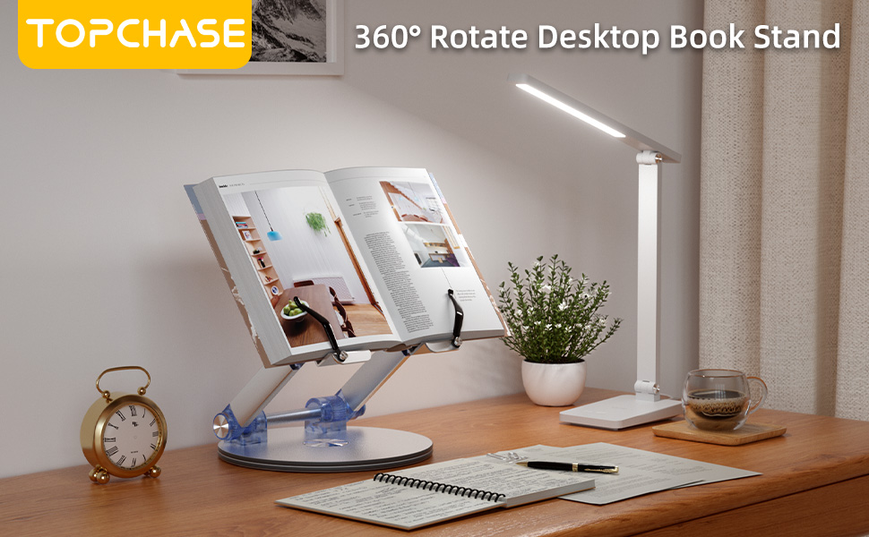 Book Stand for Reading, Adjustable Desk Book Holder Tray