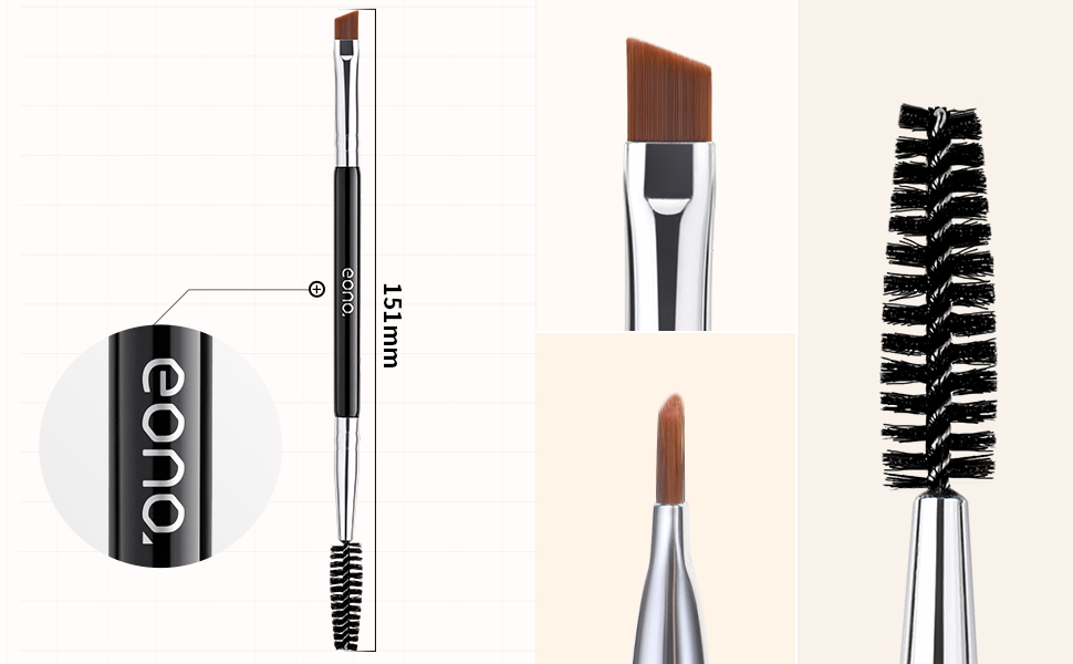 Eono Eyebrow Brush and Spoolie Professional Angled Duo Makeup Brush