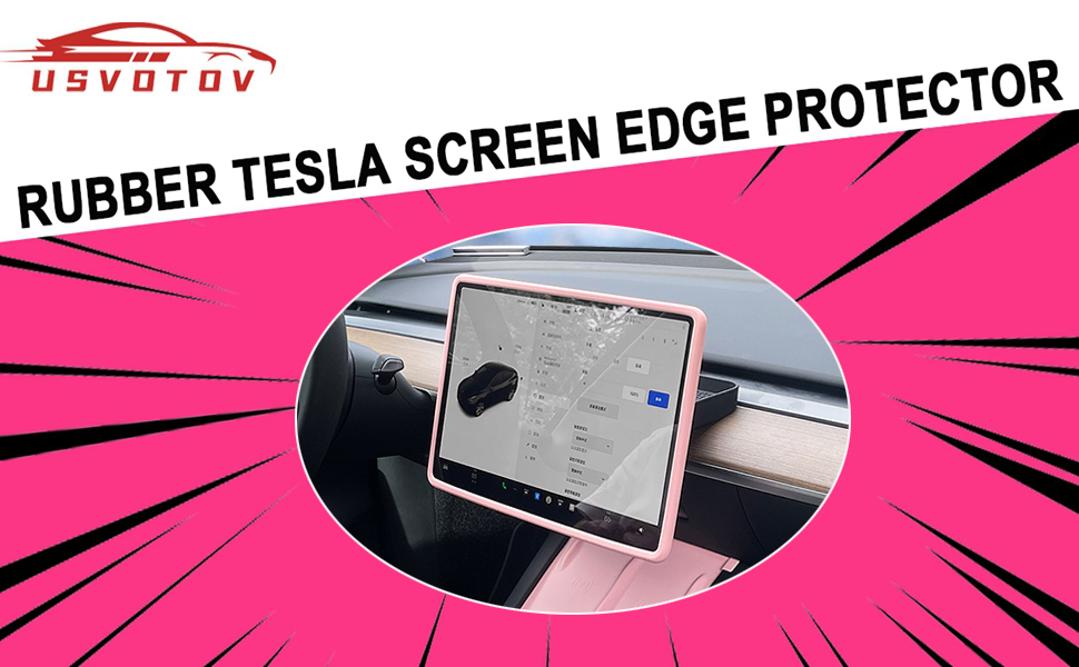 USVOTOV Tesla Screen Edge Protector, Silicone Screen Frame