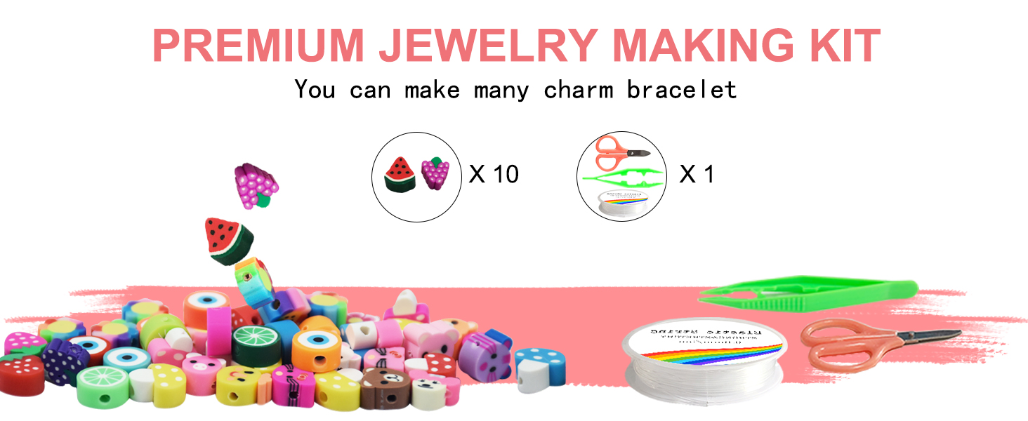 clay beads for friendship bracelet making kit