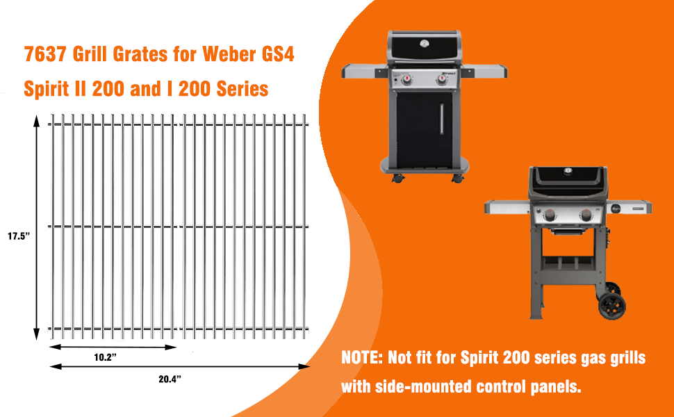 17.5" Grill Grates for er GS4 Spirit II & I 200 Series
