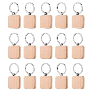 Amazon.co.jp: HappyHome 木製キーホルダー 無地 15個セット