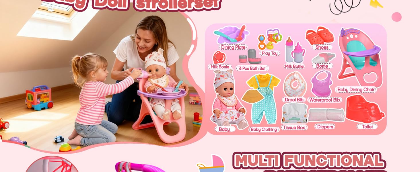 baby doll accessories baby stroller toys for 3 year old girl with baby doll clothes