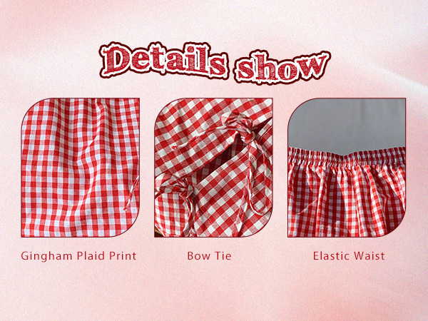Verdusa Women's Gingham Plaid Shorts Bow Tie Split Elastic