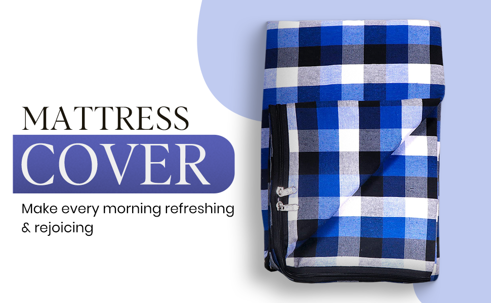 Buy ASIAN Handloom Cotton Mattress Cover with Zip/Chain (Single Bed