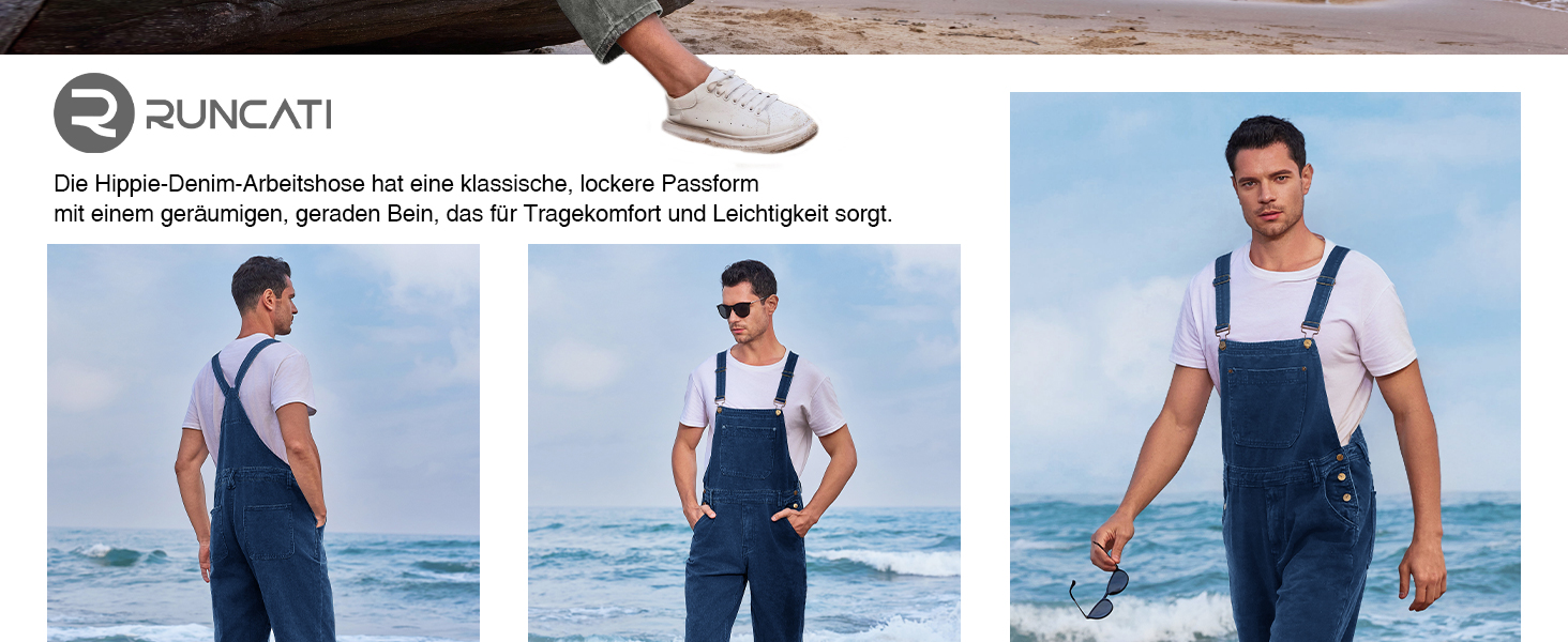 Denim-Trägerhose