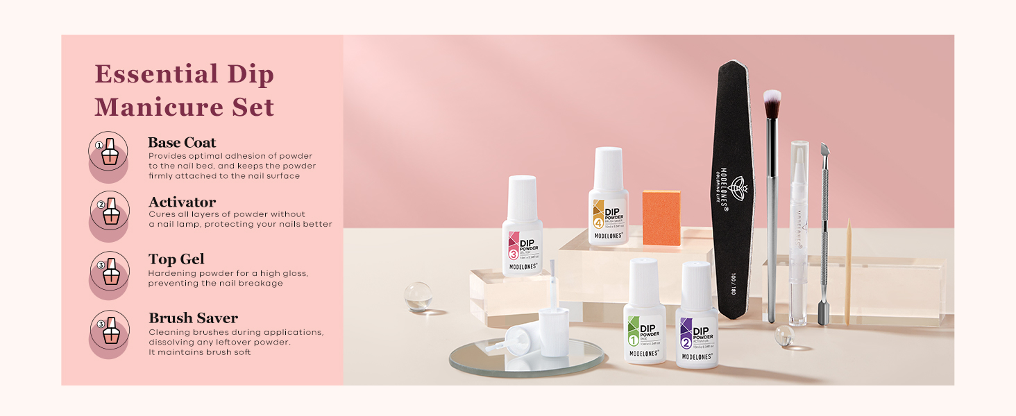 Modelones 32 Pcs Dip Powder Nail Kit Starter, 20 Colors