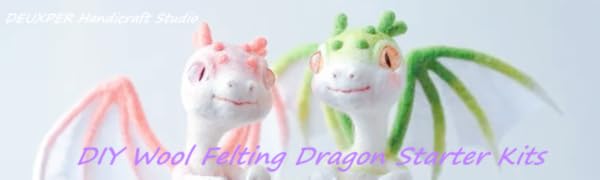 DIY wool felting dragon starter kits
