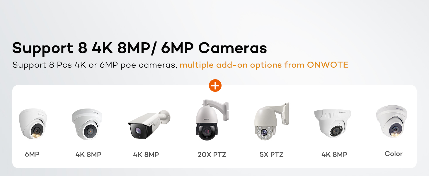 onwote poe nvr security camera system 4k wired ip 8 channel 4 outdoor home audio camaras seguridad