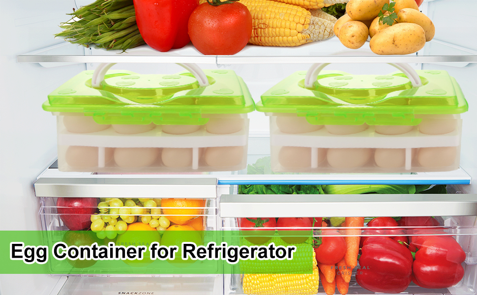 2PCS 2Tier Deviled Egg Container with Lid, Plastic Egg