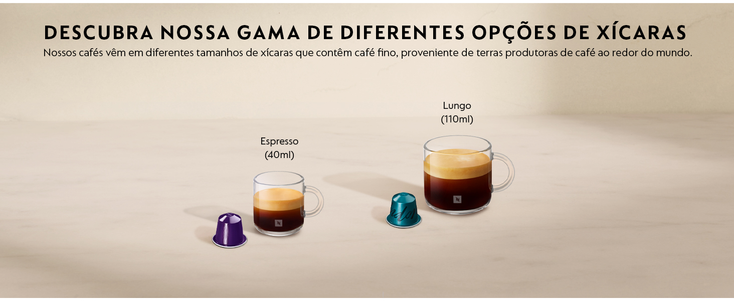 Descubra nossa gama de diferentes opções de xícaras