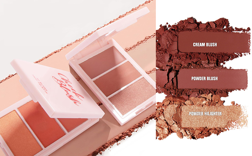 3D Blush Palette, Multi-Use Makeup Powder Blush Palette Cream Blush For Cheeks