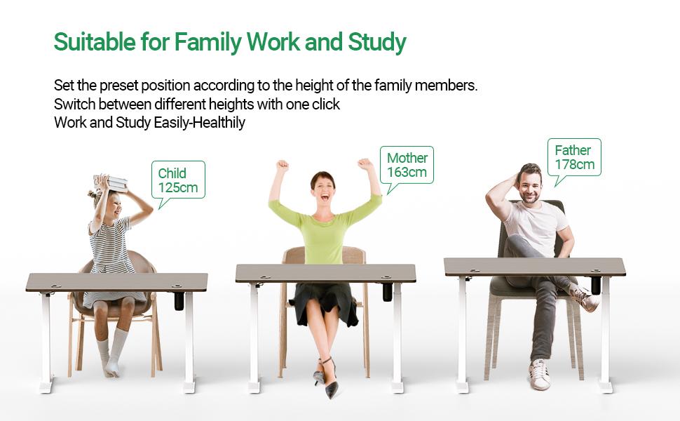 HisoHu Electric Height Adjustable Standing Computer Desk