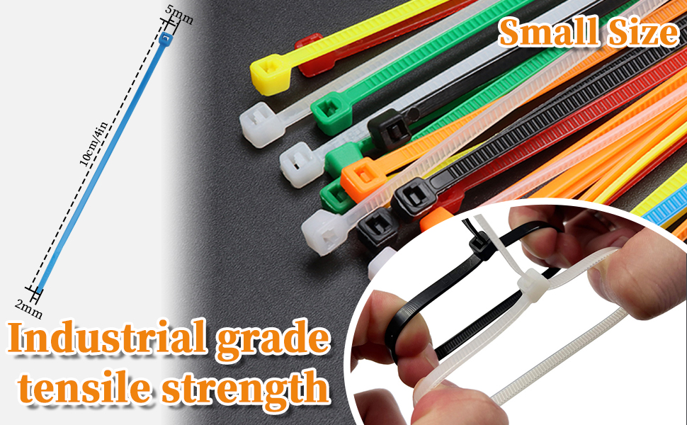 1200 Pieces Colored Zip Ties 4 Inch MultiPurpose Self