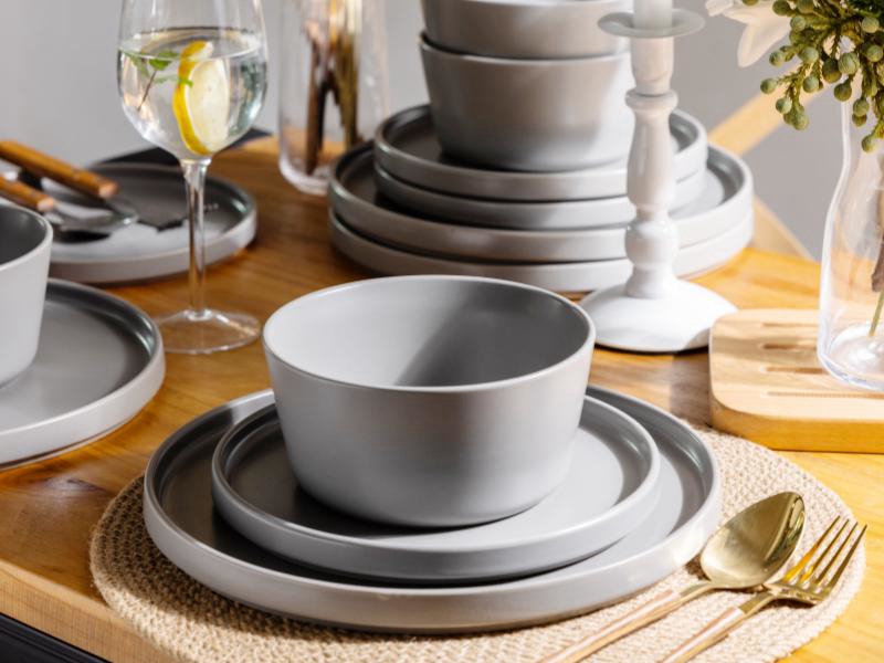AmorArc Ceramic Dinnerware Sets of 6, Modern Flat