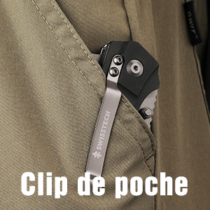 Swiss+Tech Couteau De Poche Multifonction Avec Lame Tanto, Clip, Brise-verre, Coupe-corde, Couteau Pliant Parfait Pour Chasse, Survie En Camping, Randonnée, Urgence Et Usage Domestique 16 1