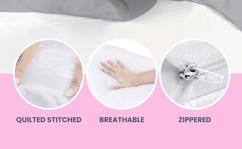 Utopia Bedding Pillow Protector 50x75 cm, 4 Pack Quilted Zippered