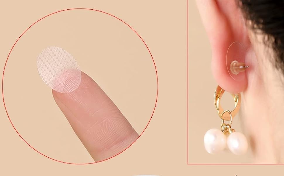 LobeCare - Earring Backs & Support Patches for Droopy Ears - Clear Earlobe Backings for All Earrings - Protects & Supports Heavy Earrings - Comfortable & Latex-Free - 90 Patches : Amazon.in: Home & Kitchen