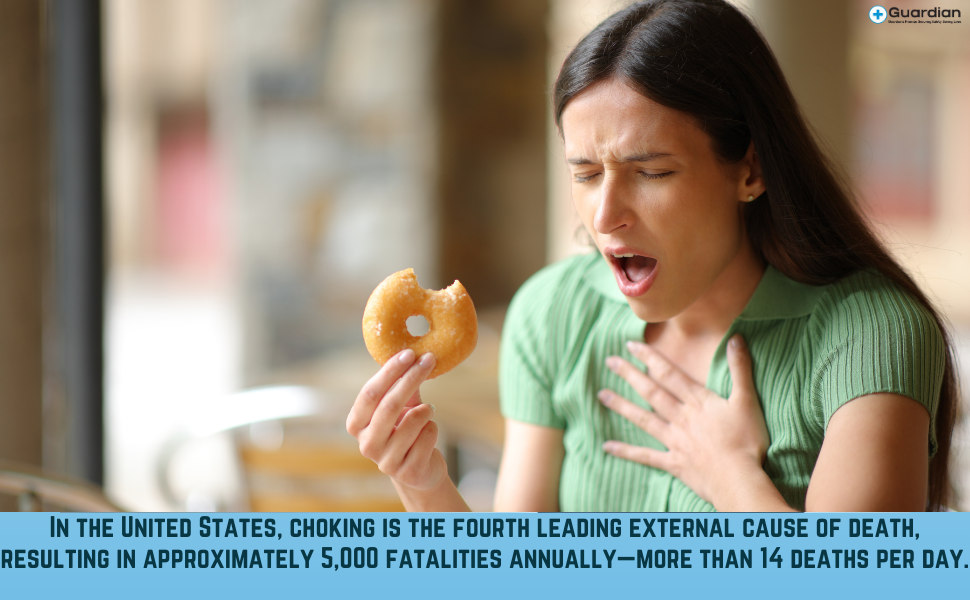 A women choking and a quick fact below that.