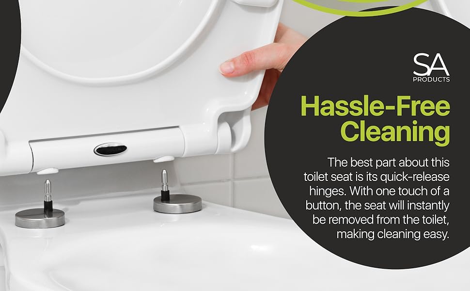 SA Products Quick Release Toilet Seat with Soft Close & Quick Release