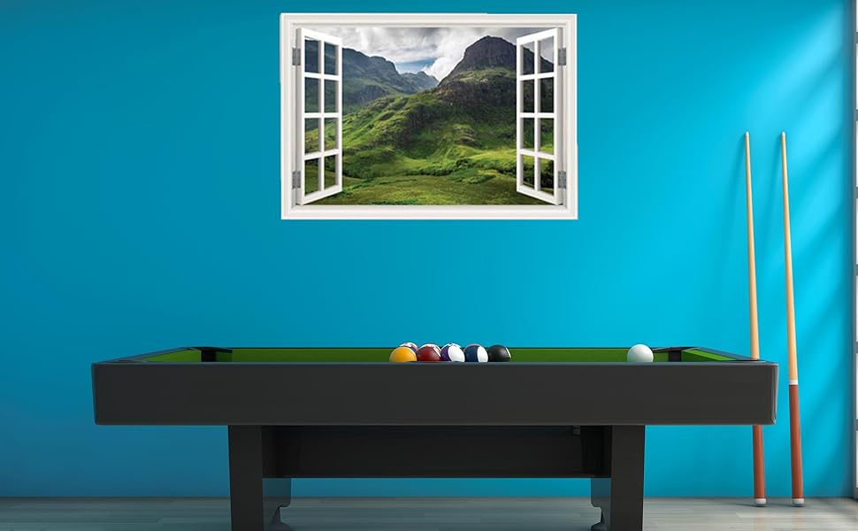 MySticky 3D Enchanted Unicorn Forest Fake Window Wall