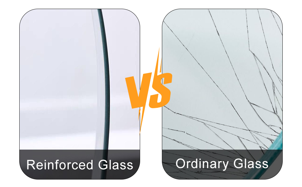 TesNus 24" Clear Round Glass Table Top, 1/4" Thick