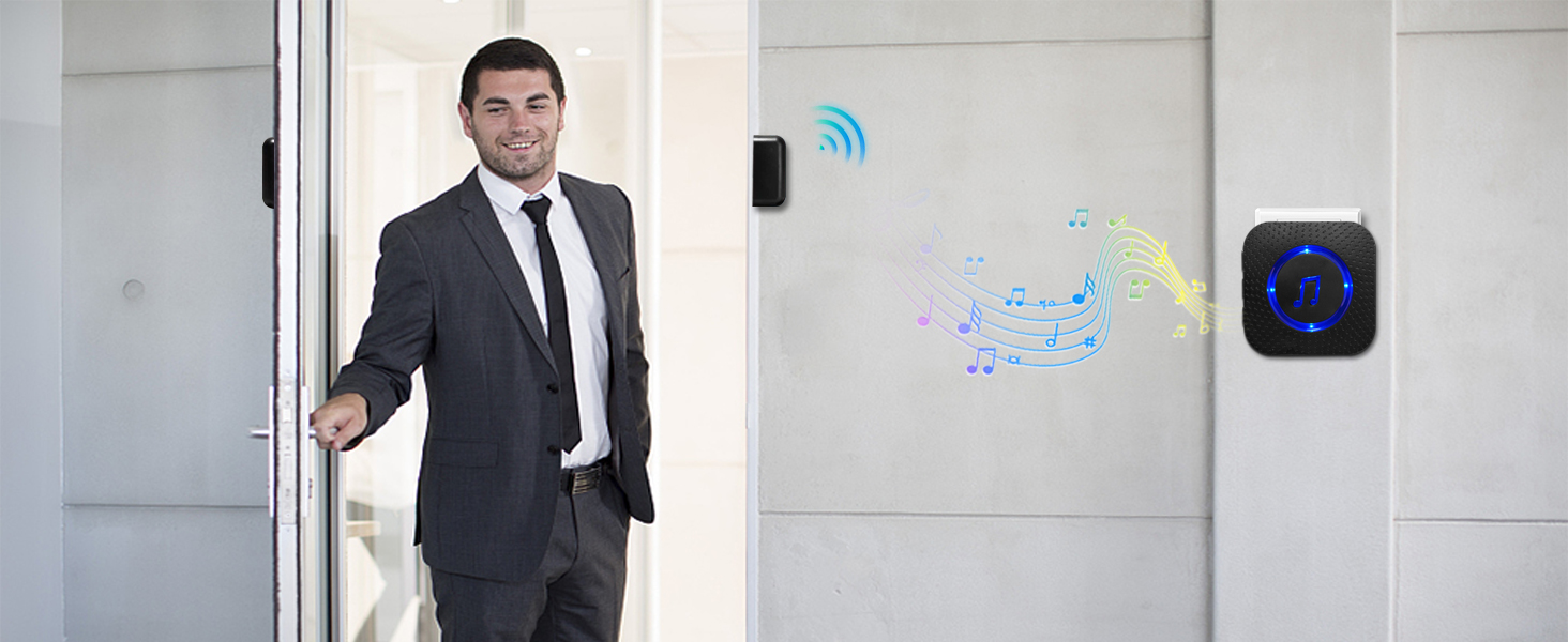 SanJie Wireless Door Chime,Door Chimes When Door Opens,Door Sensor