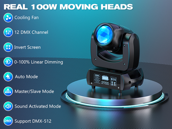Amazon.com: U`King 100W Moving Head DJ Lights with Rotating