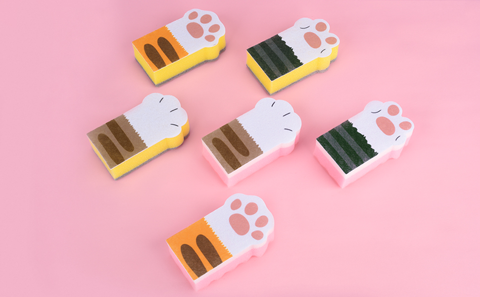 Amazon Toplife 猫の手 キッチンスポンジ 3個セット 2層構造 台所 食器洗いスポンジ ソフトタイプ キッチンスポンジ オンライン通販
