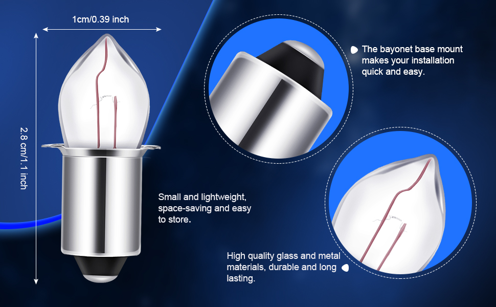 Mudder 8 Pieces 2D2.4Volt 0.7A Krypton Flashlight Bulb Replacement
