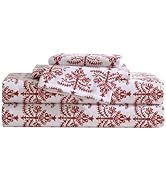 Eddie Bauer - Queen Sheets, Cotton Flannel Bedding Set, Brushed for Extra Softness, Cozy Home Dec...