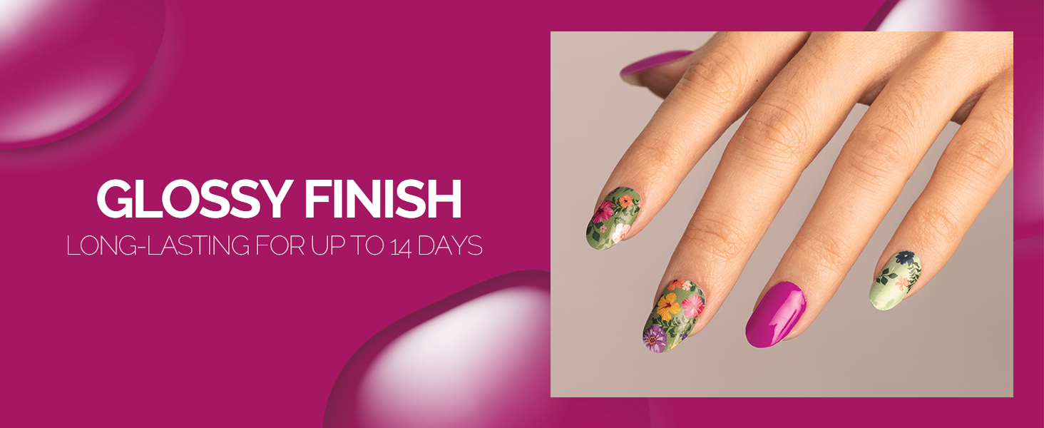 Nailog semi cured nail strip nail wrap Retro Jungle