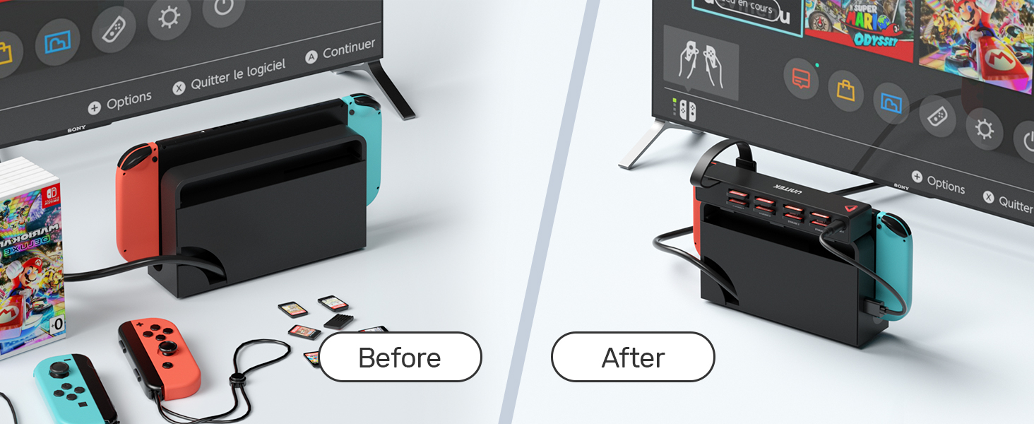 Unitek Switch Game Card Reader, 8in1 Game Cards Switcher