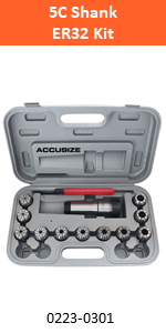 Accusize Industrial Tools 11-Pc ER32 Collet Set Plus 1-Pc 5C Shank ER32 Collet Chuck