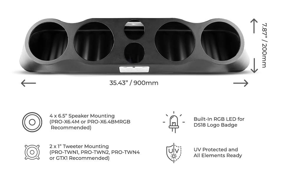 DS18 Hydro EN4635 High Density Abs 35" Universal Speaker