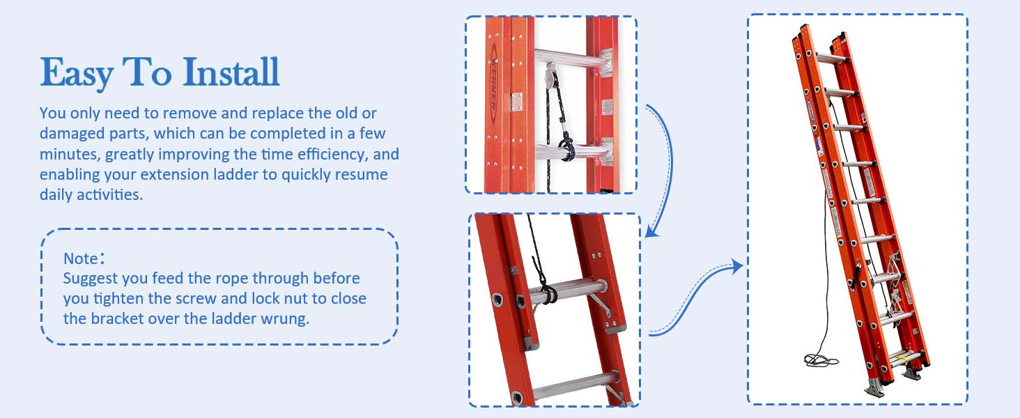 3112 Extension Ladder Pulley Kit Replacement for Werner Pulley
