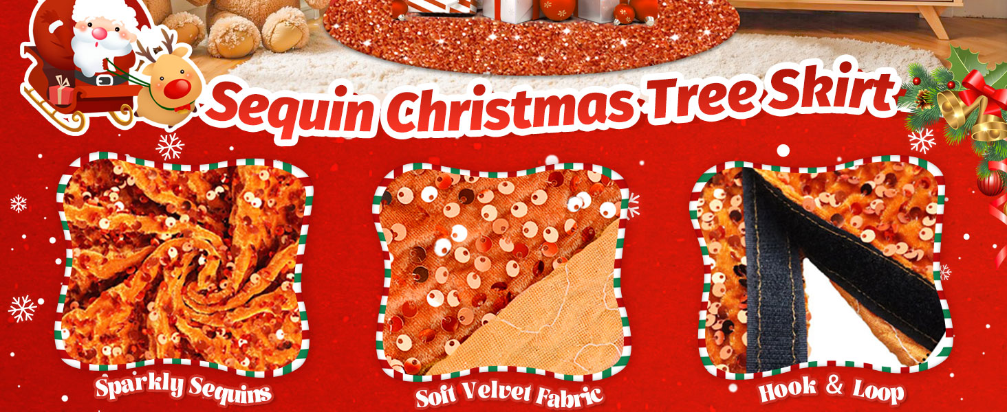 GSQQTE Orange Tree Skirt 21 Inch Small Halloween Tree Skirt for Tabletop Trees