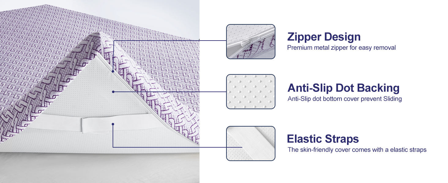 BedStory 3 Inch Memory Foam Mattress Topper, Queen Size Cooling Gel