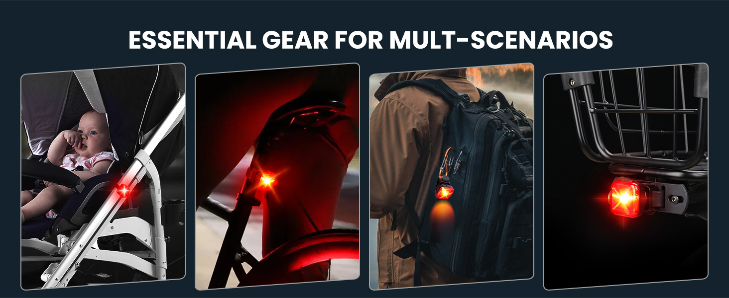 ONVIAN Bike Tail Light for Rear Bike Rack Mounting, USB Rechargeable LED Bicycle Rear Cycling Safety Flashlight, Waterproof Bicycle Tail Light with 5 Light Mode Options for Road Mountain Waterproof Rear Bicycle Tail Light