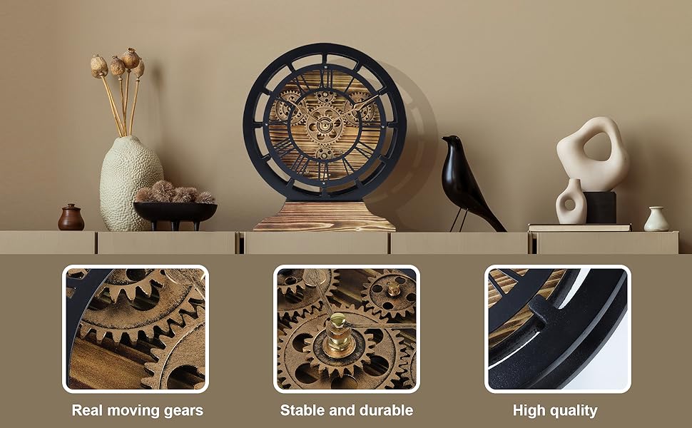 moving gears wall clock