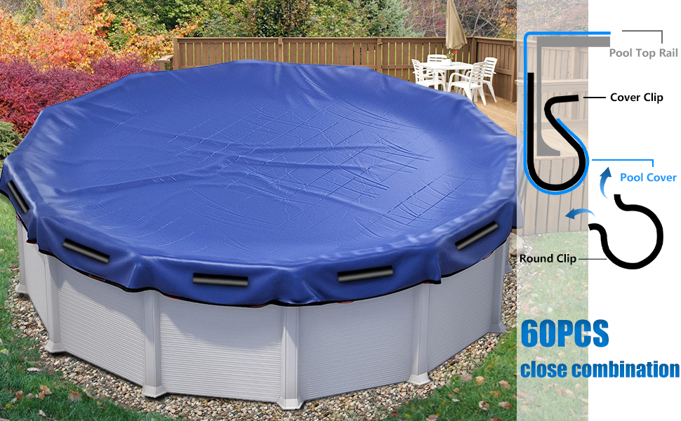 60PCS Winter Pool Cover Clips for Above Ground Pool Covers