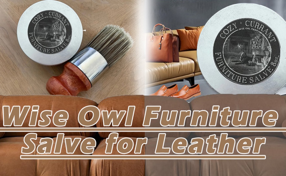 Wise Owl Furniture Salve for Leather, Leather Furniture Salve and Brush, Wise Owl