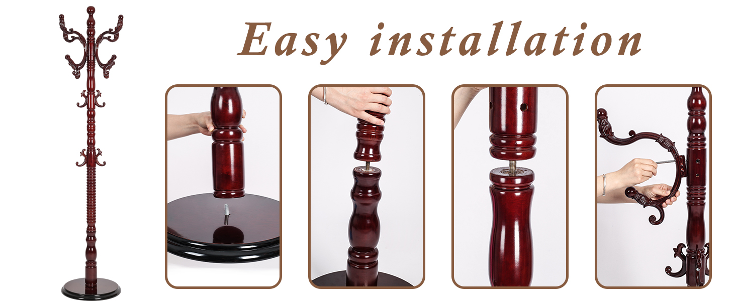 Wooden Coat Rack Freestanding