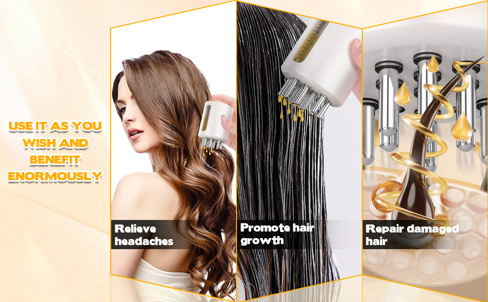 Dermaroller hair scalp massager hair oil applicator head massager head massage hair massage brush