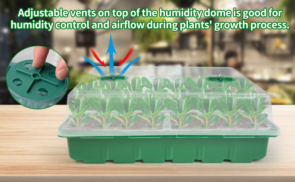 Seed Starter Tray with Grow Plant Light Adjustable Brightness